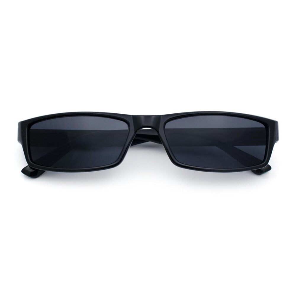Mens Hippie Hustler Color Lens Narrow Rectangular Black Frame Sunglasses